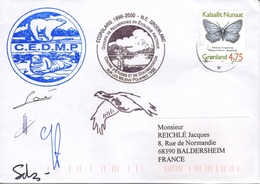 GROENLAND GRØNLAND 280 Lettre Signée GREA C.E.M.D.P. Mission ECOPOLARIS 1998-2000 Cachet Ours Phoque ● - Marcophilie