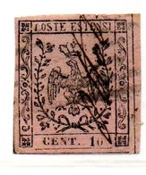 ASI29a - MODENA 1852 , 10 Cent  N. 2 Usato . - Modène