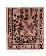 ASI29d - MODENA 1852 , 10 Cent  N. 2 Usato . - Modena