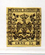 ASI34b - MODENA 1852 , 15 Cent  N. 3 Usato . - Modena