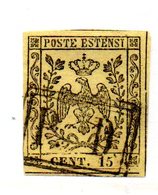 ASI34c - MODENA 1852 , 15 Cent  N. 3 Usato . - Modène