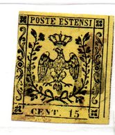 ASI35i - MODENA 1852 , 15 Cent  N. 3 Usato . - Modena