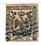 ASI38p - MODENA 1852 , 25 Cent  N. 4  Usato - Modène