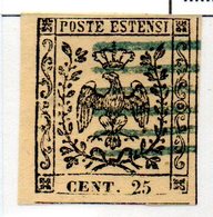 ASI40a - MODENA 1852 , 25 Cent  N. 4  Usato . - Modena