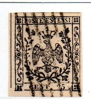 ASI40b - MODENA 1852 , 25 Cent  N. 4  Usato . - Modena