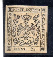 ASI41 - MODENA 1852 , 25 Cent  N. 4  * - Modène