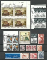 DENMARK Dänemark Lot Used Stamps Incl 4-blocks + Nargin Numbers O - Collections