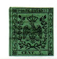 ASI46c - MODENA 1852 , 5 Cent  N. 7  Usato : Con Punto Dopo La Cifra - Modène