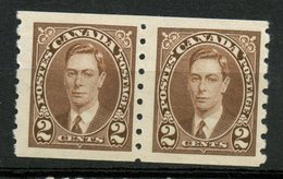 Canada 1937 2 Cent King George VI Mufti Issue #239 Coil Pair  MNH - Autres & Non Classés