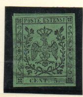 ASI51a - MODENA 1852 , 5 Cent  N. 7  Usato Con Punto Dopo La Cifra. - Modène