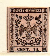 ASI53a - MODENA 1852 , 10 Cent  N. 9  Nuovo * Con Punto Dopo La Cifra. - Modène