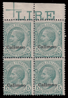 Italia - Isole Egeo: Calino - 5 C. Verde (81) / Quartina - 1912 - Egée (Calino)