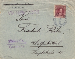 1909 , VENEZUELA , SOBRE COMERCIAL CIRCULADO , MARACAIBO - WOLFENBÜTTEL , VIA NUEVA YORK - Venezuela