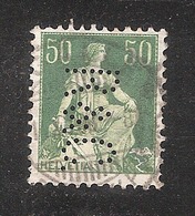 Perfin/perforé/lochung Switzerland No 103  1908-1933 - Hélvetie Assise Avec épée   R&C.  Reichenbach & Co - Perforés