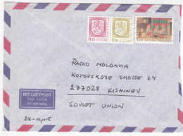 1993 , Finlande To Moldova   , Used Cover - Lettres & Documents