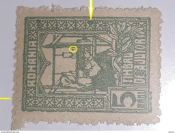 Error Revenue Stamps Social Assistance Romania 1916, 5 Bani Green Timbru De Ajutor,  Weaving, - Ungebraucht