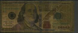 Gold 100 Dollar Bank Note Signed Federal Reserve Benjamin Franklin Americana UK - Gouden Biljetten Van De Nationale Bank (1870-1875)