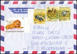 BURUNDI - WWF Ovpt. LEON  PANTHERA - Honey Badger - Bird - AIR LETTER - 1983 - Briefe U. Dokumente