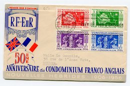 Env. 1 Ier Jour Du 20/10/1956 50 Ième Anniversaire Du Condominium Franco Anglais - Storia Postale