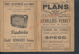 ANCIEN PLANS BANLIEUE PARISIENNE PARIS RUE RICHER X LE VALLOIS PERRET PUB SEEP À NEUILLY SUR SEINE ÉLECTRICITÉ RADIOLA - Europe