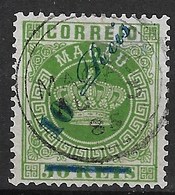 Macau Macao – 1885 Crown Type Surcharged Scarce 10 Surcharged On 50 Réis - Unused Stamps