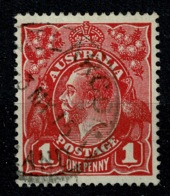 Ref 1258 - 1915 Australia KGV 1d Head Used Stamp - Rare Mount Larcom Queensland Postmark - Usados