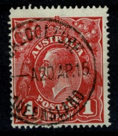 Ref 1258 - 1915 Australia KGV 1d Head Used Stamp - Caboolture Queensland Postmark - Oblitérés