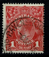 Ref 1258 - 1915 Australia KGV 1d Head Used Stamp - Scarce Ravenswood Queensland Postmark - Oblitérés