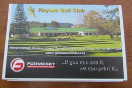 GOLF=SOUTH AFRICA=SCORE CARD=KNYSNA COUNTRY CLUB=CAPE PROVINCE=FORMESET==NICE CARD!!!! - Kleding, Souvenirs & Andere