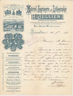 Factuur / Brief  Bruxelles / Brussel 1892 - H. Julien - Materiel D'Imprimerie  & De Lythographie - 1800 – 1899