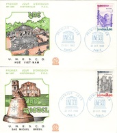 FRANCE Service  71 à 72 FDC Premier Jour UNESCO Hué Viet-Nam Brésil Brazil Sao Miguel Cloche Glocke Bell 1982 1 - Lettres & Documents