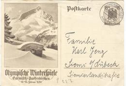 Germany Used Olympic Stationery 6Pf - Winter 1936: Garmisch-Partenkirchen