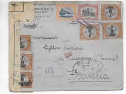 GUATEMALA - 1919 -  ENVELOPPE RECOMMANDEE Avec CENSURE FRANCAISE => VERGIGNY (YONNE) - Guatemala