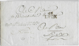 1813 - LETTRE En FRANCHISE De L'ADMINISTRATION De La GUERRE - COMMISSAIRE ORDONNATEUR De 19° DIVISION à LYON => RIOM - Marques D'armée (avant 1900)