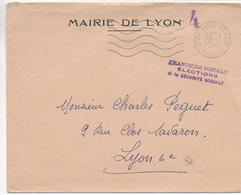 1962 - ENVELOPPE En FRANCHISE POSTALE "ELECTIONS à La SECURITE SOCIALE" MAIRIE De LYON - Lettres Civiles En Franchise