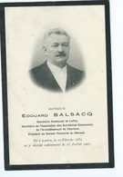 Luttre Faire Part Remerciement M. Edouard Balsacq - Pont-a-Celles