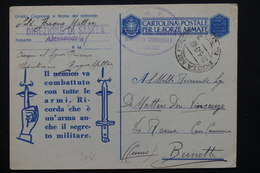 ITALIE - Carte FM De Alexandrie En 1943 Pour Beinette , Cachets Militaire - L 20848 - Andere & Zonder Classificatie