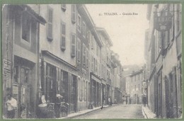 CPA - ISERE - TULLINS - GRANDE-RUE - Animation, Quincaillerie, Tabac - Cliché O.V. Collection L.P. / 772 - Tullins
