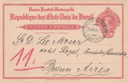 Brésil Entier Postal Pour L'Argentine 1910 - Postal Stationery