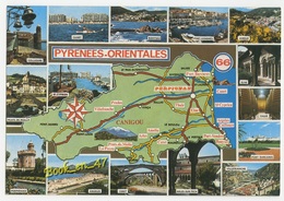 {79993} 66 Pyrénées Orientales , Carte Et Multivues ; Canet , Collioure , Perpignan , Amélie , Port Vendres , Banyuls - Cartes Géographiques