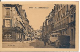 CPA 14 CAEN Rare Carte Rue De Strasbourg éditeur Livet - Caen