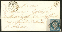 Lettre No 4, Bdf, Obl Grille Sur Lettre De Meung Sur Beuvron Août 50 Pour Orléans. - TB - 1849-1850 Cérès