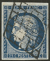 No 4h, Bleu Noir, Obl Grille. - TB - 1849-1850 Cérès