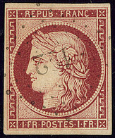 No 6e, Carmin Vif, Obl Pc 122, Jolie Pièce. - TB (N°et Cote Maury) - 1849-1850 Ceres