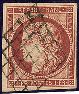 No 6A, Rouge Brun, Obl Grille, Jolie Pièce. - TB. - R - 1849-1850 Cérès