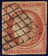 Vermillon. No 7, Filet Touché à Droite En Bas Mais Belle Nuance Et TB D'aspect. - R - 1849-1850 Cérès