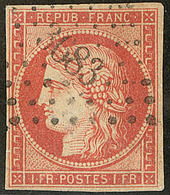 Faux. Vermillon Vif. No 7a, Obl Pc 3683, TB D'aspect - 1849-1850 Ceres