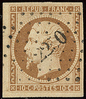 No 9d, Bistre-brun Foncé, Obl Pc 2250, Un Voisin, Jolie Pièce. - TB. - R - 1852 Luigi-Napoleone