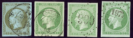 Nos 11, 12 (3), Nuances Et Obl. - TB - 1853-1860 Napoleon III