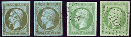 Nos 11 (2), 12 (2)), Nuances Et Obl. - TB - 1853-1860 Napoléon III.